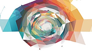 Abstract Geometric Vortex Multicolored Light Tunnel, vector design Generative AI