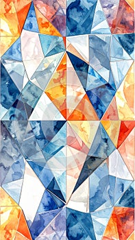 Abstract Geometric Watercolor Pattern