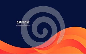 Abstract geometric wave shape navy and blue flat background vector