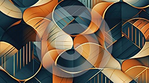 Abstract Geometric Waves in Earth Tones