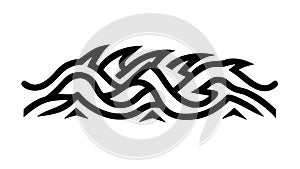 Abstract Geometric Wavy Pattern Black, vector design Generative AI