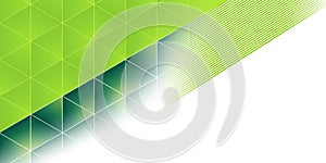 Abstract Geometric Web Banner Background in Light and Deep Green
