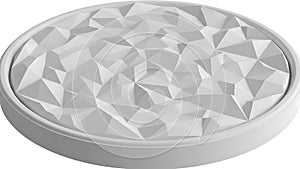 Abstract Geometric White Surface with Faceted Texture