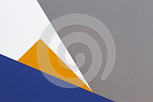 Abstract geometric white yellow blue gray color paper background