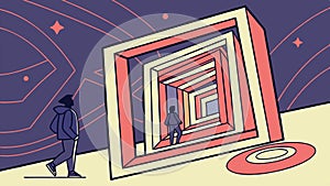 Abstract Geometric Window Frame Pattern Vector, vector design Generative AI