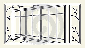 Abstract Geometric Window Frame Structure, vector design Generative AI