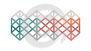 Abstract Geometric Wireframe Pattern, Network Structure Design Element, vector design Generative AI