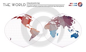 Abstract geometric world map.