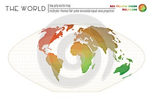 Abstract geometric world map. photo