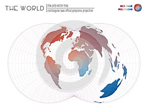 Abstract geometric world map.