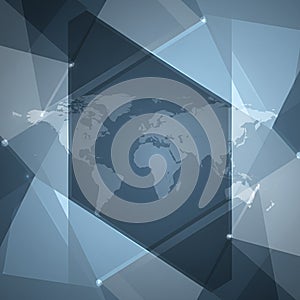 'Abstract Geometric World Map Technology Background'