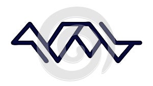 Abstract Geometric Zigzag Pattern or Line Art Vector, vector design Generative AI