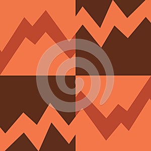 Abstract Geometric Zigzag Pattern Orange Brown Seamless Texture
