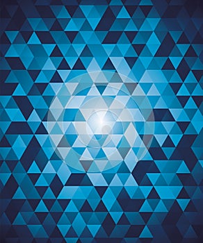 Abstract geometrical background with blue triangles