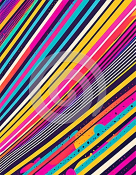 abstract geometrical colorful retro background with stripes and lines
