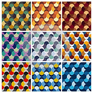 Abstract geometrical luxury sea wave  seamless pattern with colour combinations.