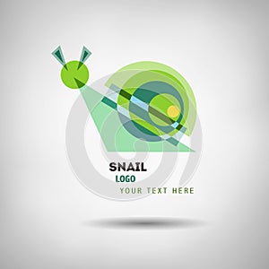 Abstract geometrical style snail logo.