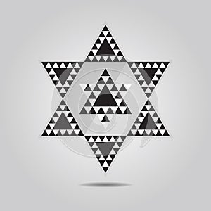 Abstract geometrical triangle tile hexagram icon photo