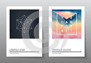 Abstract geometry backgrounds set. A4 fromat, vector templates.