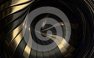 Abstract geometry with black background, 3d rendering