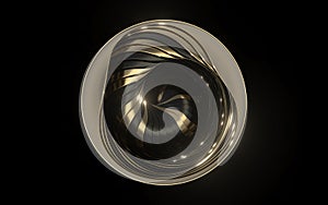 Abstract geometry with black background, 3d rendering