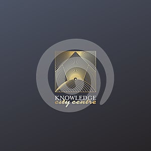 Abstract golden lines` house symbol