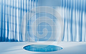 Abstract geometry interior background, 3d rendering