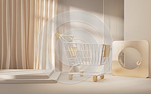 Abstract geometry interior background, 3d rendering