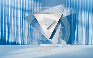 Abstract geometry interior background, 3d rendering