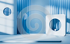 Abstract geometry interior background, 3d rendering