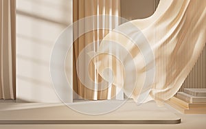 Abstract geometry interior background, 3d rendering