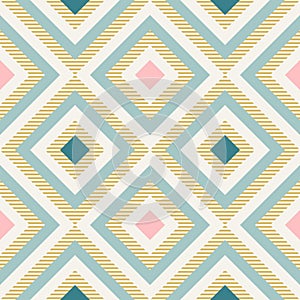 Abstract geometry in retro colors, diamond shapes geo pattern