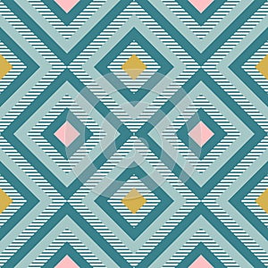 Abstract geometry in retro colors, diamond shapes geo pattern