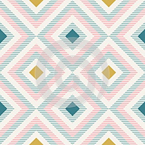 Abstract geometry in retro colors, diamond shapes geo pattern