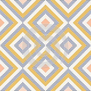 Abstract geometry in retro colors, diamond shapes geo pattern