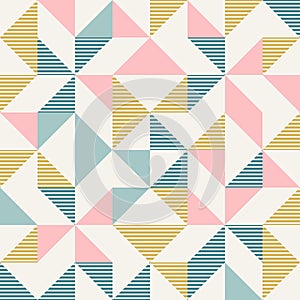 Abstract geometry in retro colors, diamond shapes geo pattern