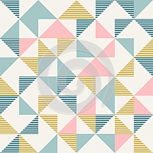 Abstract geometry in retro colors, diamond shapes geo pattern