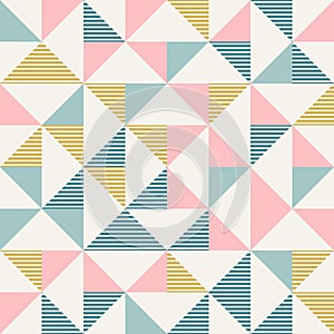 Abstract geometry in retro colors, diamond shapes geo pattern