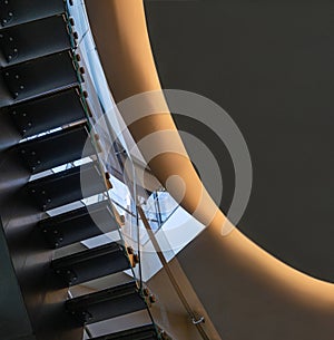 Abstract Geometry: Spiral Staircase with Modern Steel Construction