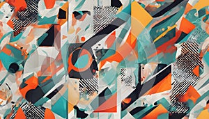 Abstract Geometry: Vibrant Artistic Expression, Generative AI photo