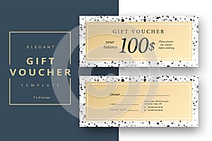 Abstract gift voucher card template. Modern discount coupon or c