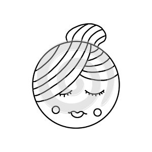 Abstract girl drawn by line. Portrait in a minimalistic style. Suitable for a logo of cosmetics or a beauty salon and an