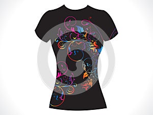 Abstract girl tshirt floral design photo