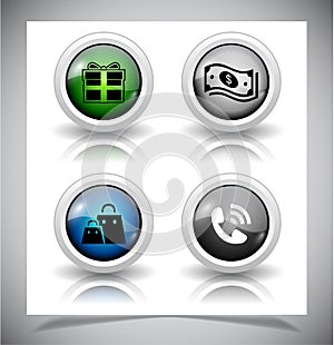 Abstract glass buttons. EPS10 file.