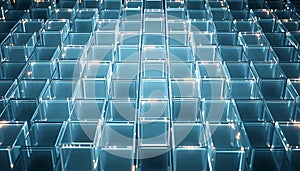 Abstract Glass Cubes Grid Pattern Design