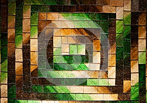 Abstract glass mosaic background green brown tone