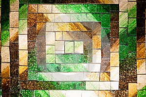 Abstract glass mosaic background green brown tone