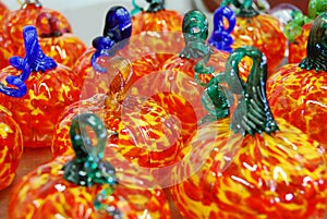 Abstract glass pumpkins