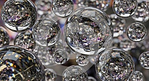 Abstract Glass Spheres with Reflections and Bubbles