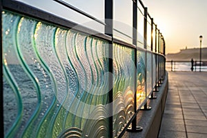 Abstract glass vertical line pattern